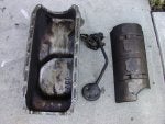 Original 340 Oil Pan, Windage Tray, Pump, an dPickup.JPG